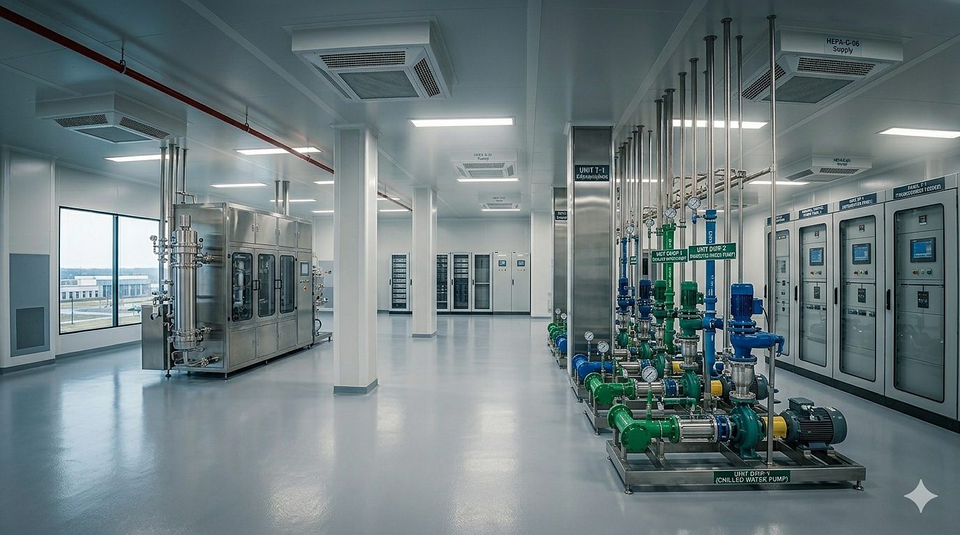 HT/LT electrical distribution room with switchgear panels